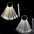 thumbnail image 1 of 100 Pack Fan shape False Nail Art Tips Nail Art Swatch Sticks Nail Polish Practice Fingernail Display With Metal Split Ring (Natural Color, Clear Color), 1 of 5