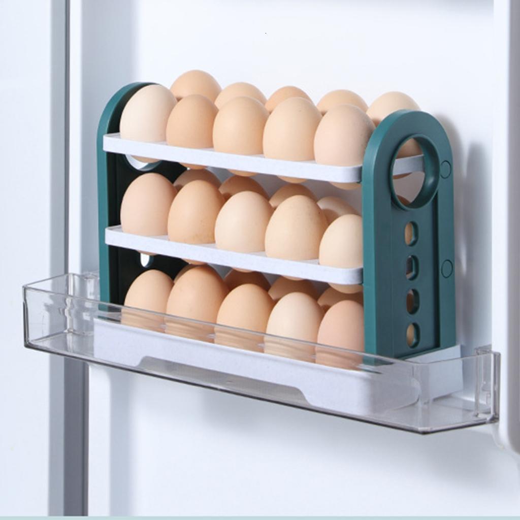 Egg Holder for Refrigerator 3-Layer Flip Egg Holder Egg Storage Container Stackable Egg Organizer for Refrigerator Store