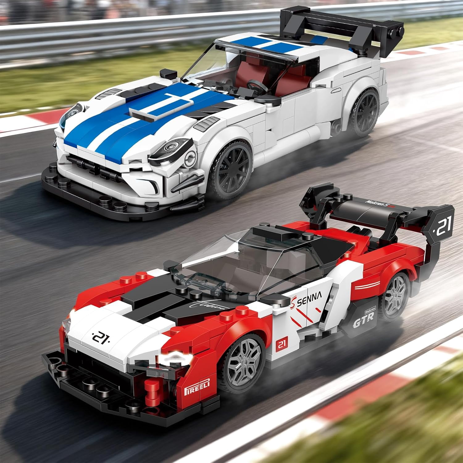 Sports Car Building Set, MOC Racing Car Model Kit, Cool Collectible Cars Toys Gifts for Adults and Teens Age 14+ (346 Pieces)