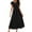 Black, variant on TJAZFJPA Jean Dress for Women Women's Solid Color Round Neck Pleated Dress with Pockets Boho Maxi Dress Mexican Dresses for Women