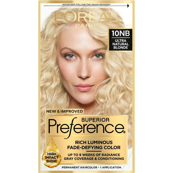L'Oreal Paris Superior Preference Fade-Defying Permanent Hair Color, 10NB Ultra Natural Blonde