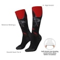 thumbnail image 4 of Naloa Black Dog Red Background Knee Socks, High Socks Long Stretchy Sock Women Knee High Stocking, Long Socks for Women, 4 of 6