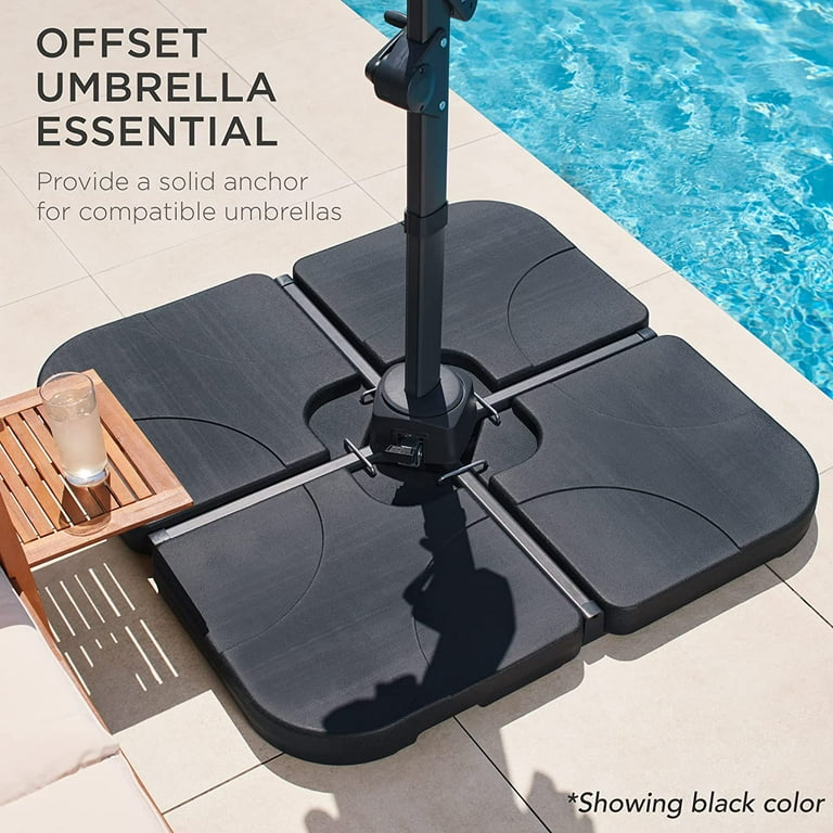 4 Piece Heavy Duty Cantilever Offset Patio Umbrella Stand Square