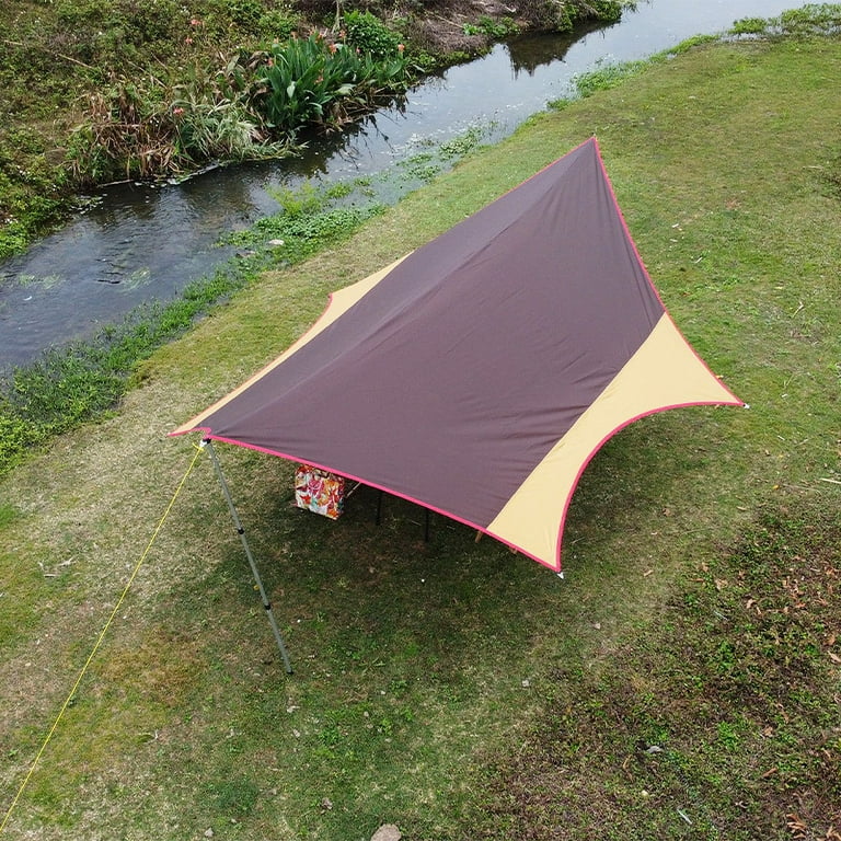 18x15ft Large Camping Tarp 8 person Outdoor Camp Sun Shelter Butterfly Shape Tent Tarp Waterproof Canopy 18x15ft Large Camping Tarp 8 person Outdoor Camp Sun Shelter Butterfly Shape Tent Tarp Waterproof Canopy