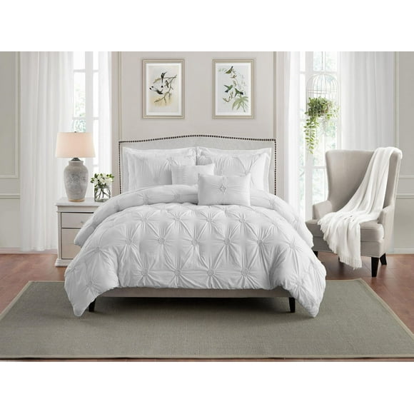 Floral Ruched Comforter Set