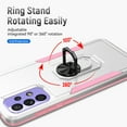 thumbnail image 4 of SaniMore for Samsung Galaxy A73 5G Magnetic Case with Wireless Charging, Rugged PC & TPU Bumpers Cover with Car Mount & 360° Rotatable Ring Kickstand Military Grade Drop Protective Shell, White+Pink, 4 of 9