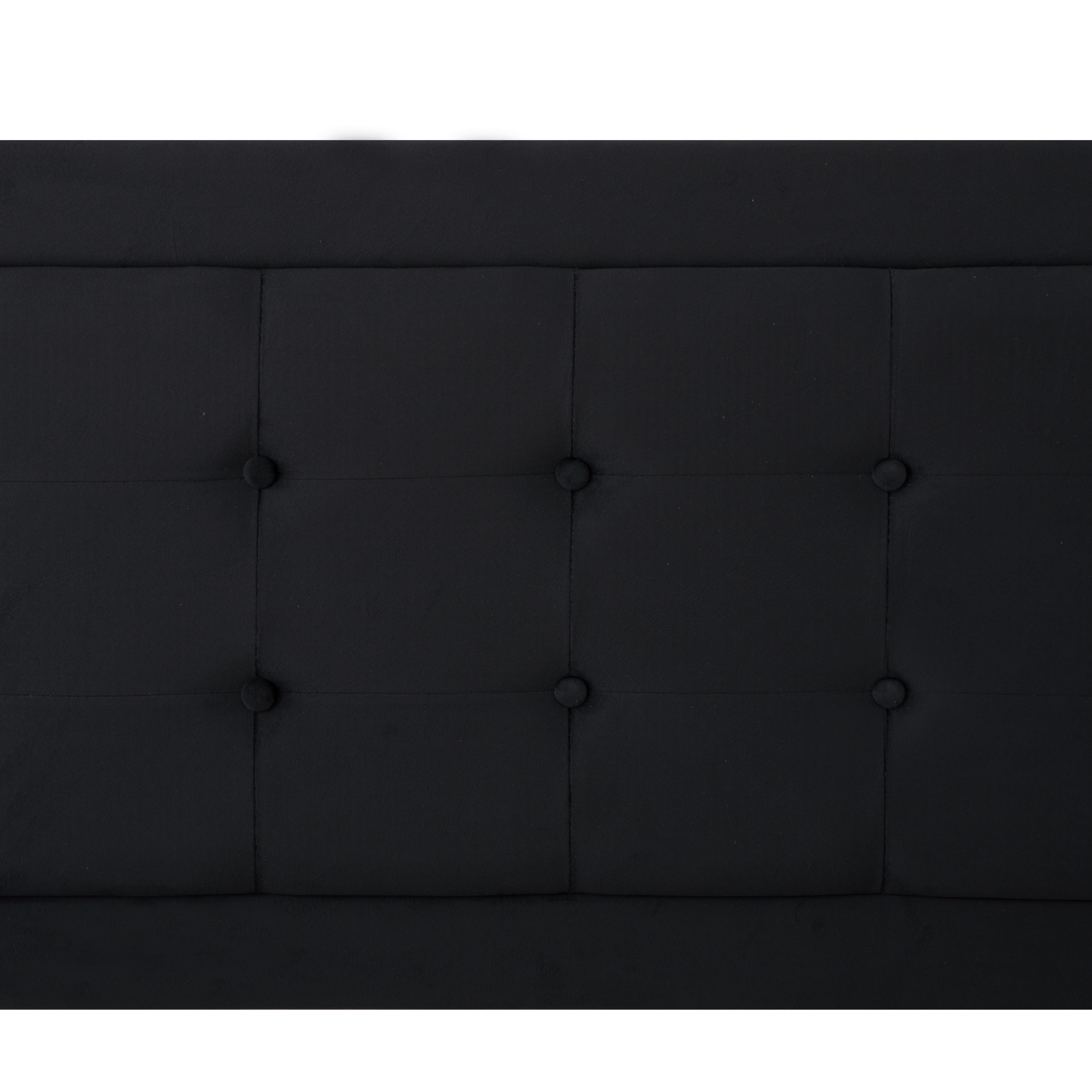 Gewnee Queen Size Velvet Platform Bed Frame, Square Tufted Headboard, Wood Slats Support, 600 LBS Capacity, Easy Assembly, Bedroom Furniture, Black