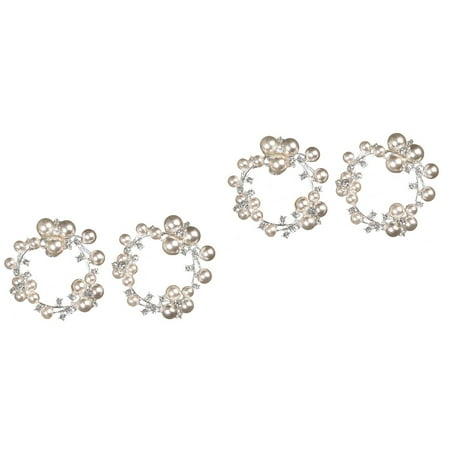 

Crystal Shoe Clips Decorate 4 Pcs Shoes Gold Trim Black Jewelry Rhinestones Plastic Pearl Buckle Women s