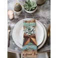 thumbnail image 2 of Western Texas Star Retro Cloth Napkins Set of 8 Reusable Dinner Napkins, Country Farmhouse Teal Brown Wood Grain Cocktail Napkin Washable Table Napkins for Wedding/Holiday Party/Baby Shower 20"x20", 2 of 7