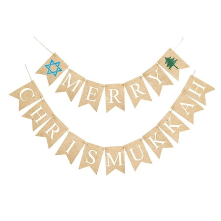 | Merry Chrismukkah Banner | Christmas and Hanukkah Decorations