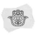 thumbnail image 1 of Ambesonne Evil Eye Place Mats Set of 4, Lotus, Standard Size, Black and White, 1 of 6