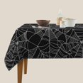 thumbnail image 4 of Halloween Tablecloth 60 x 60 Inch Square Black Cobweb Table Cloth Dust-Proof Wrinkle Resistant Rustic Halloween Tablecloth for Holiday Kitchen Dining Room Party Picnic Indoor Outdoor, 4 of 6