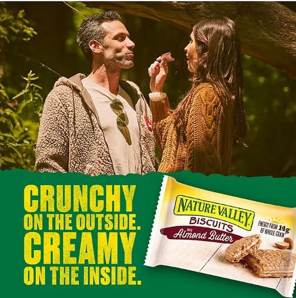 Natures Valley Biscuit Sandwich with Delicious Almond Butter Filling, Whole Grain, Low Protein 3g (30 Count)