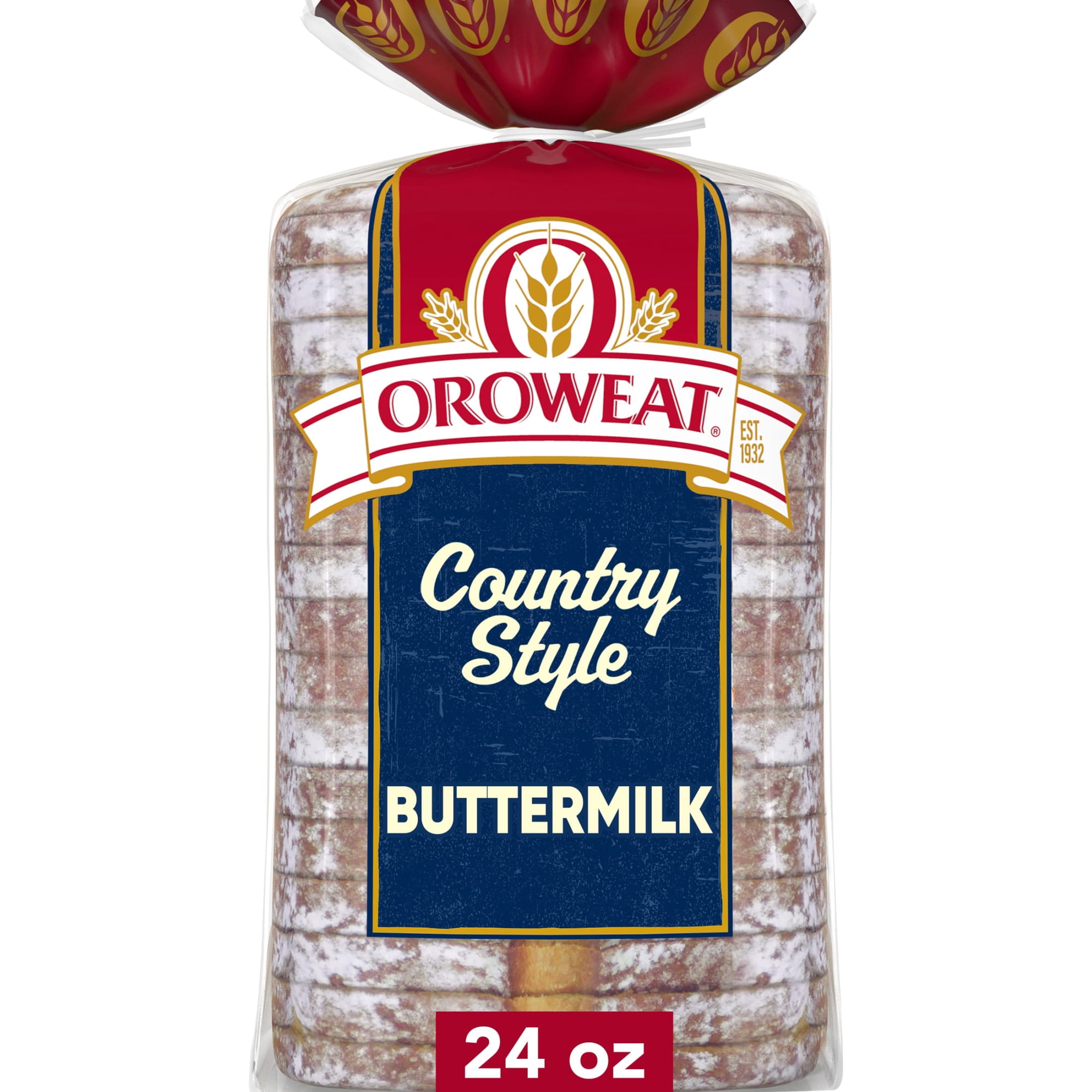 Oroweat Country Style Buttermilk Bread, 24 oz, White Bread, Bag