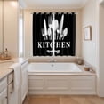 thumbnail image 3 of Curtains 63 Inch Length 2 Panels, Retro Black Knife Fork Grommets Window Treatment Curtain, Farmhouse Vintage Art Thermal Curtains Drapes for Living Room/Bathroom, 3 of 9