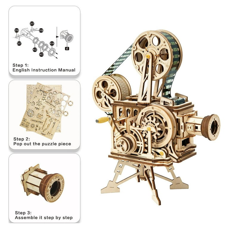 ROKR 3D Wooden Puzzle Mechanical Model Kits for Adults DIY Craft Kits  (LK601 Vitascope)
