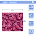 thumbnail image 4 of Pink Butterfly Washcloth 12x12in Set, 2 Pack Absorbent Cotton Towel Square Kitchen Dishes Towels, Soft Cleaning Face Hand Towel Fast Drying, 4 of 7