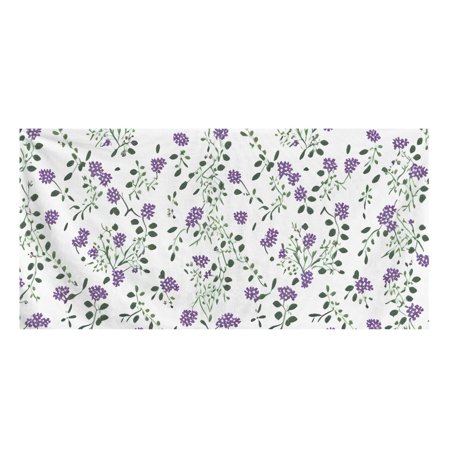 Vodetik Store Floral Print Bath Towels Flowers Plants Spa Towels Soft Absorbent Beach Towels 29.5×59in