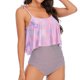 thumbnail image 5 of Conjunto de Bikini de Cintura Alta para Mujeres, Cuello de Bloque de Color U, Bikini sin Espalda Ajustable de Moda, 5 of 8