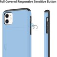 thumbnail image 5 of Wallet Case for iPhone 11 Case with Card Holder Protective Case Dual Layer Shockproof Hard PC Soft Hybrid Rubber Anti Scratch Case for iPhone 11 6.1 inch (Light Blue), 5 of 15