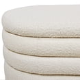 thumbnail image 5 of CoSoTower 49" Upholstered Oval Storage Bench, Ivory White Boucle, 5 of 9