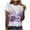 Purple, variant on UPPADA Early Women's Round Neck Floral Print Casual Print Short Sleeved Top Short Sleeved Round Neck Top/shirt Alzheimers Shirts