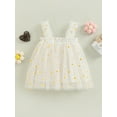 thumbnail image 2 of Bagilaanoe Toddler Baby Girl Summer Dress Sling Sleeveless Daisy Print A-line Tulle Princess Dresses 6M 12M 2T 3T 4T 5T Kids Casual Swing Sundress, 2 of 9