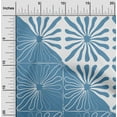 thumbnail image 2 of oneOone Cotton Cambric Medium Blue Fabric Geometric Modern Flower Sewing Craft Projects Fabric Prints By Yard 56 Inch Wide, 2 of 4
