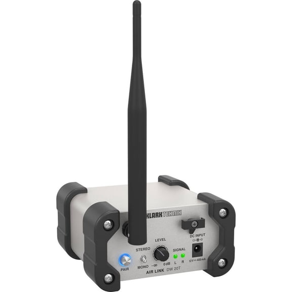Klark Teknik AIR LINK DW 20T 2.4 GHz Wireless Stereo Transmitter for High-Performance Stereo Audio Broadcasting