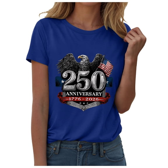 250TH Anniversary USA Shirt Patriotic Bald Eagle American Flag T-Shirt Cool Patriotic Eagle Blue,M