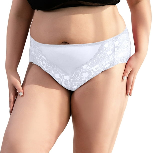 Aayomet Women's Brief Underwear Panties Stretch Soft Ladies Hipster Briefs  Underwear Lady Underwear (White, L) 