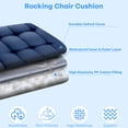 thumbnail image 3 of DONAMA Outdoor Rocking Chair Seat and Back Cushion - Waterproof - Navy Blue, 3 of 8