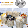 thumbnail image 4 of Paquete de 4 tarros Mason para avena nocturna, 350 ml, con cucharas y tapas herméticas de acero inoxidable, para el desayuno, 4 of 8