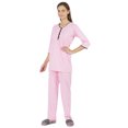 thumbnail image 3 of Inkmeso Solid Nightwear Set w/ Pyjama For Women Cotton Nightwear 2 Pcs Sleepwear, 3 of 7
