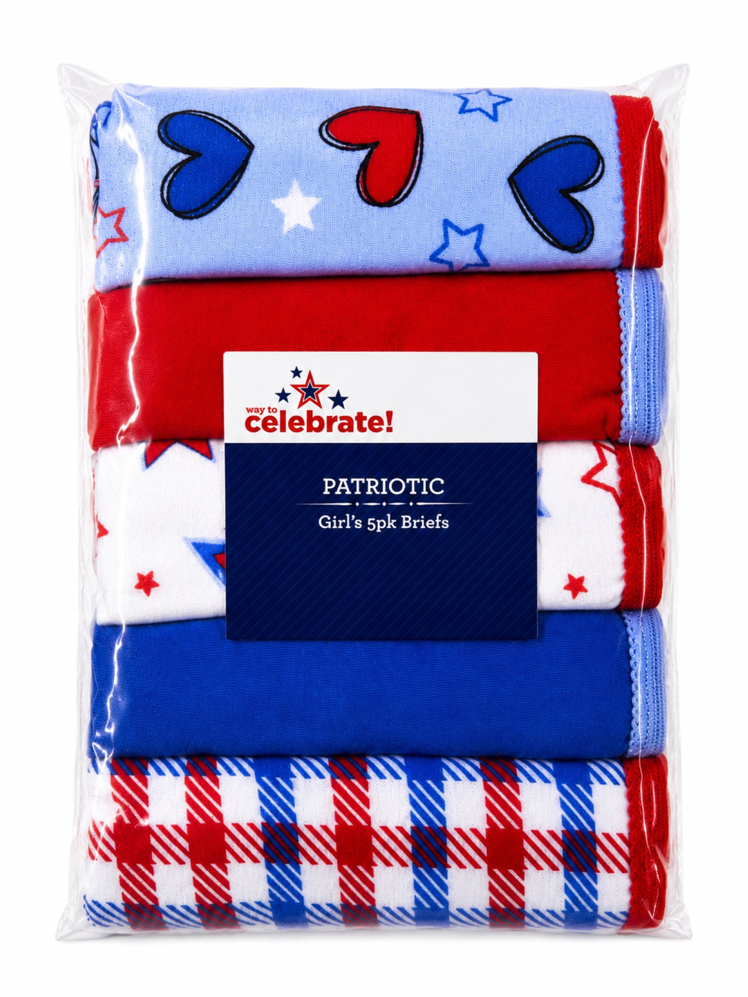 Ways to Celebrate Girls 4th of July Briefs, 5-Pack