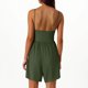 thumbnail image 5 of Karight Summer Casual Sleeveless Romper for Womens Trendy Ribbed Knit V Neck Short Jumpsuit Wide Leg Overalls with Pocket, 5 of 6