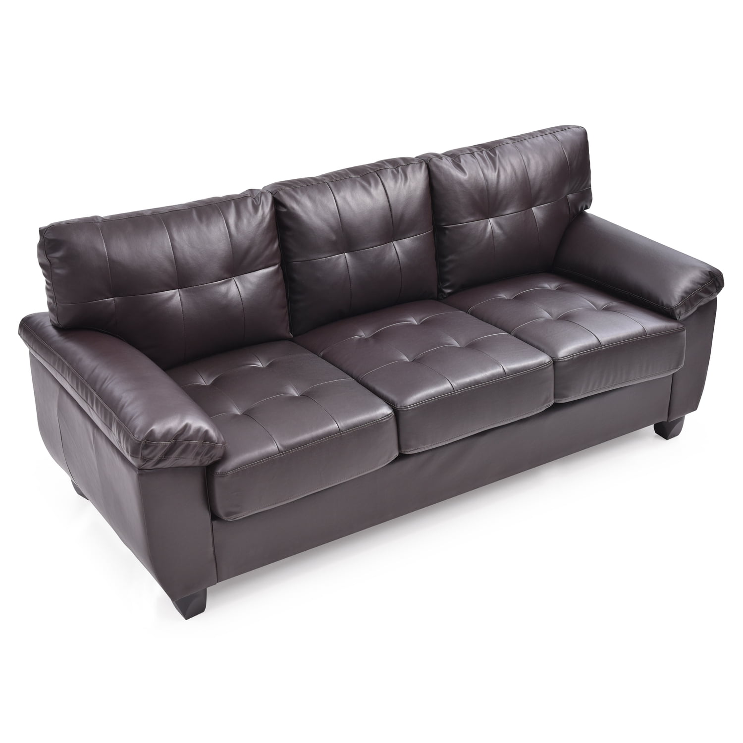 Glory Furniture Gallant Faux Leather Sofa in Cappuccino