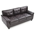 thumbnail image 4 of Modern Sofa with Pocket Coil Seating - Faux Leather Living Room Couch, 78 Inch, 4 of 5