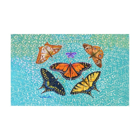 Betsy Drake Interiors Butterfly Arrangement Door Mat 30x50