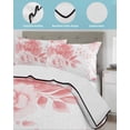 thumbnail image 4 of Quilts Twin Size, Pink Floral Art Soft Comforter Bedding Set for Bed, Watercolor Botanical Spring Flowers Lightweight Quilted Bedspread with Pillow Cover(2 Pieces) for All Season, 68x86 Inch, 4 of 6