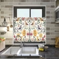 thumbnail image 4 of Yayeee Kitchen Curtains Light Filtering 27"x24" Rod Pocket Short Cafe Window Panel, Birds and Teapots, 4 of 7
