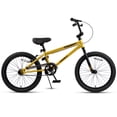 thumbnail image 2 of cubsala 20 Inch BMX Race Bike Trident Bicycles Beginner-Level to Advanced Riders with 2 Pegs Trick Cycling and Professional Riding, Gold, 2 of 7