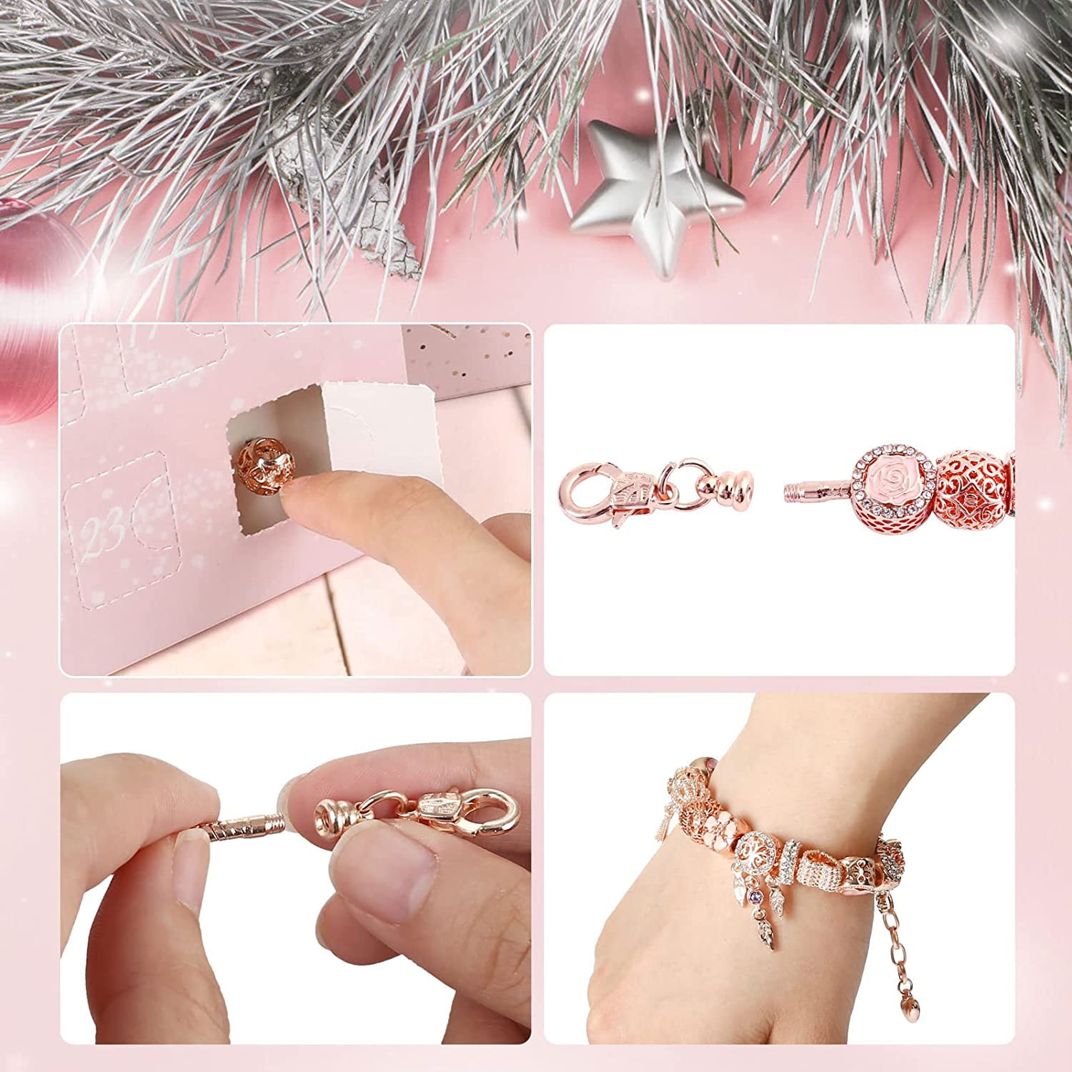Naler Rose Gold Jewelry Advent Calendar for Women photo 4