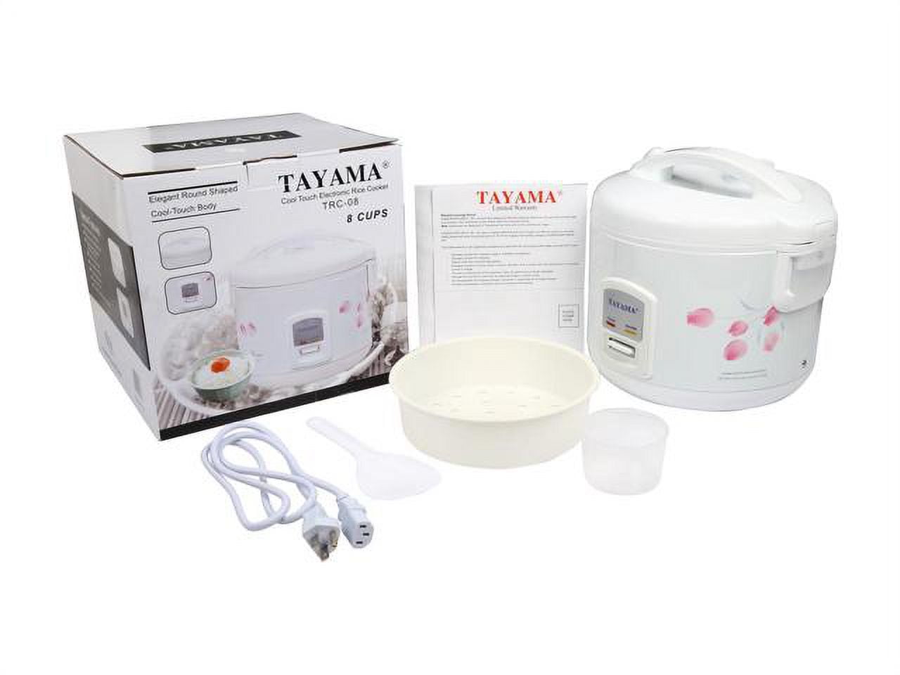 Tayama TRSC-10 Cool-Touch Rice Cooker and Food Steamer, Stainless Steel, 20  Cups Cooked / 10 Cups Uncooked 