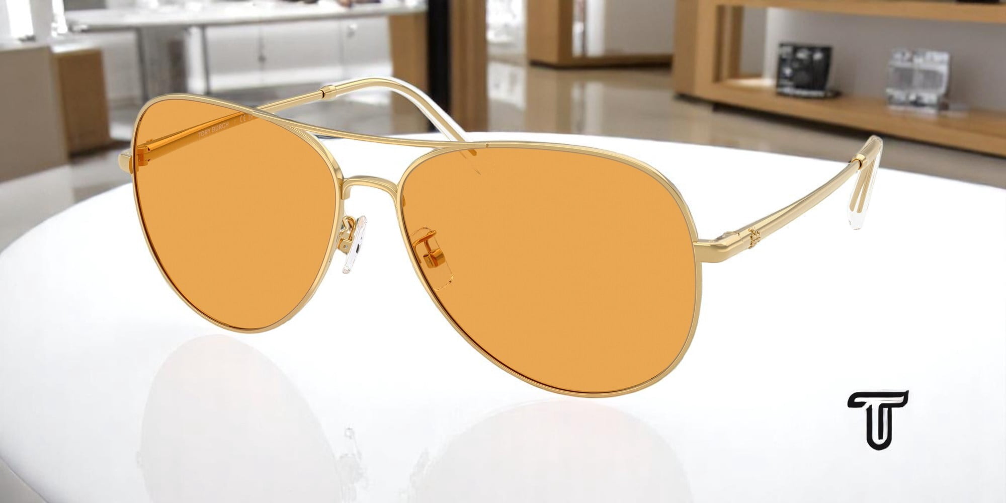 Tory Burch Greyblack Uv Sunglasses Orange Beautiful Case Dust Cover Tb Tory Burch Large Orange Triangular Sunglass Case + Bundle  main image 2