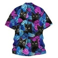 thumbnail image 3 of Shirts for Men Cat Printed Button Down Short Sleeve Summer Tops Comfortable Breathable Outdoor Relaxed Fit Dress Shirts for Men, 3 of 3