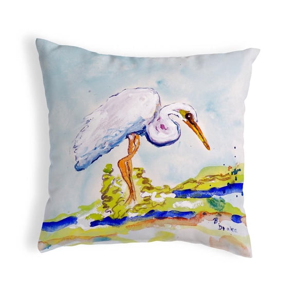 Betsy Drake Interiors Betsy's Egret Small No-Cord Pillow 12x12