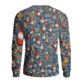 thumbnail image 5 of Men's Christmas Printed Crewneck Long Sleeve Ribbed Knit Pullover Sweater with Christmas Tree Print, Relaxed Fit Casual Business Knitwear for Holiday Parties,Vermilion,3XL, 5 of 5