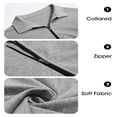 thumbnail image 5 of 3/4 Sleeve Solid Color Women Casual Loose Half Zipper Oversize Sweatshirt Hoodies, 5 of 6