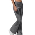 thumbnail image 3 of Women'S Flare Skinny Pants Fold over Leggings Bell Bottom Slim Fit Yoga Pants Y2k Joggers Dark Gray L, 3 of 7